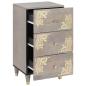 Preview: Sideboard Grau und Gold 40 x 33.5 x 75 cm Massivholz Mango