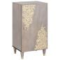 Preview: ARDEBO.de - Sideboard Grau und Gold 40 x 33.5 x 75 cm Massivholz Mango