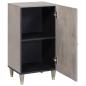 Preview: Sideboard Grau und Gold 40 x 33.5 x 75 cm Massivholz Mango