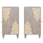 Preview: Sideboard Grau und Gold 40 x 33.5 x 75 cm Massivholz Mango