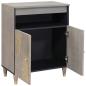 Preview: Sideboard Grau und Gold 60 x 33.5 x 75 cm Massivholz Mango