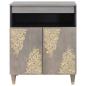 Preview: Sideboard Grau und Gold 60 x 33.5 x 75 cm Massivholz Mango