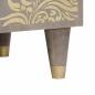 Preview: Sideboard Grau und Gold 60 x 33.5 x 75 cm Massivholz Mango