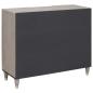 Preview: Sideboard Grau und Gold 90 x 33.5 x 75 cm Massivholz Mango