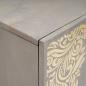 Preview: Sideboard Grau und Gold 90 x 33.5 x 75 cm Massivholz Mango