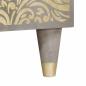 Preview: Sideboard Grau und Gold 90 x 33.5 x 75 cm Massivholz Mango