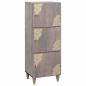 Preview: ARDEBO.de - Hochboard Grau und Gold 40 x 33,5 x 110 cm Massivholz Mango