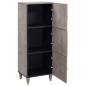 Preview: Hochboard Grau und Gold 40 x 33,5 x 110 cm Massivholz Mango