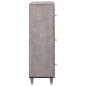 Preview: Hochboard Grau und Gold 40 x 33,5 x 110 cm Massivholz Mango