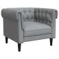 Preview: Chesterfield Sofa Stuhl Hellgrau 78,5 x 74,5 x 74,5 cm Stoff