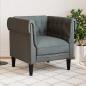 Preview: ARDEBO.de - Chesterfield Sofa Stuhl Dunkelgrau 78,5 x 74,5 x 74,5 cm Stoff