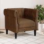 Preview: ARDEBO.de - Chesterfield Sofa Stuhl Argyle Braun 78,5 x 74,5 x 74,5 cm