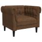 Preview: Chesterfield Sofa Stuhl Argyle Braun 78,5 x 74,5 x 74,5 cm