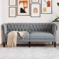 Preview: ARDEBO.de - Chesterfield-Sofa Argyle Hellgrau 182,5 x 74,5 x 74,5 cm Stoff