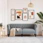 Preview: Chesterfield-Sofa Argyle Hellgrau 182,5 x 74,5 x 74,5 cm Stoff