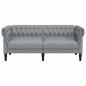 Preview: Chesterfield-Sofa Argyle Hellgrau 182,5 x 74,5 x 74,5 cm Stoff