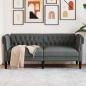Preview: ARDEBO.de - Chesterfield-Sofa Dunkelgrau 182,5 x 74,5 x 74,5 cm Stoff