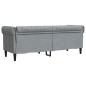 Preview: Chesterfield-Sofa Argyle Hellgrau 201,5 x 74,5 x 74,5 cm Stoff