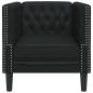 Preview: Chesterfield Sofa Stuhl Schwarz 71 x 74.5 x 70.5 cm Kunstleder
