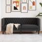 Preview: ARDEBO.de - Chesterfield-Sofa Schwarz 174 x 74.5 x 70.5 cm Kunstleder