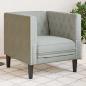 Preview: ARDEBO.de - Chesterfield Sofa Stuhl Hellgrau 71 x 74.5 x 70.5 cm Samt