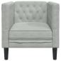 Preview: Chesterfield Sofa Stuhl Hellgrau 71 x 74.5 x 70.5 cm Samt