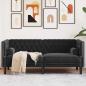 Preview: ARDEBO.de - Chesterfield-Sofa Argyle Schwarz 174 x 74.5 x 70.5 cm Samt