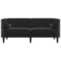 Preview: Chesterfield-Sofa Argyle Schwarz 174 x 74.5 x 70.5 cm Samt