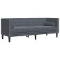 Preview: Chesterfield-Sofa Argyle Dunkelgrau 194 x 74.5 x 70.5 cm Samt