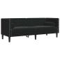 Preview: Chesterfield-Sofa Argyle Schwarz 194 x 74.5 x 70.5 cm Samt