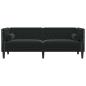Preview: Chesterfield-Sofa Argyle Schwarz 194 x 74.5 x 70.5 cm Samt