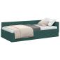 Preview: Eckbettgestell mit Kopfteil Dunkelgrün 90 x 190 cm