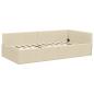 Preview: Eckbettgestell Creme 90 x 190 cm Stoff und beschichtetes Holz