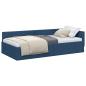 Preview: Eckbettgestell Blau 90 x 200 cm Stoff und beschichtetes Holz