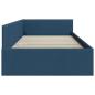 Preview: Eckbettgestell Blau 90 x 200 cm Stoff und beschichtetes Holz