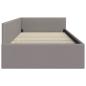 Preview: Eckbettgestell Taupe 100 x 200 cm Stoff und beschichtetes Holz