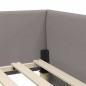 Preview: Eckbettgestell Taupe 100 x 200 cm Stoff und beschichtetes Holz