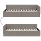 Preview: Eckbettgestell Taupe 100 x 200 cm Stoff und beschichtetes Holz