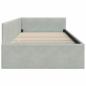 Preview: Eckbettgestell Hellgrau 80 x 200 cm Samt und engineered Holz