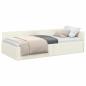 Preview: Eckbettgestell Creme 90 x 200 cm Samt und engineered Holz