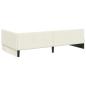 Preview: Eckbettgestell Creme 90 x 200 cm Samt und engineered Holz
