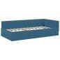 Preview: Eckbettgestell Blau 100 x 200 cm Samt und engineered Holz
