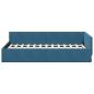 Preview: Eckbettgestell Blau 100 x 200 cm Samt und engineered Holz