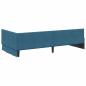 Preview: Eckbettgestell Blau 100 x 200 cm Samt und engineered Holz