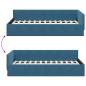 Preview: Eckbettgestell Blau 100 x 200 cm Samt und engineered Holz