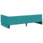 Preview: Eckbettgestell Türkis 100 x 200 cm Samt und engineered Holz
