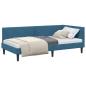 Preview: Eckbettgestell Blau 80 x 200 cm Samt und engineered Holz