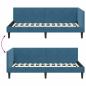 Preview: Eckbettgestell Blau 80 x 200 cm Samt und engineered Holz