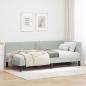 Preview: ARDEBO.de - Eckbettgestell Hellgrau 80 x 200 cm Samt und engineered Holz
