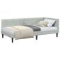 Preview: Eckbettgestell Hellgrau 80 x 200 cm Samt und engineered Holz